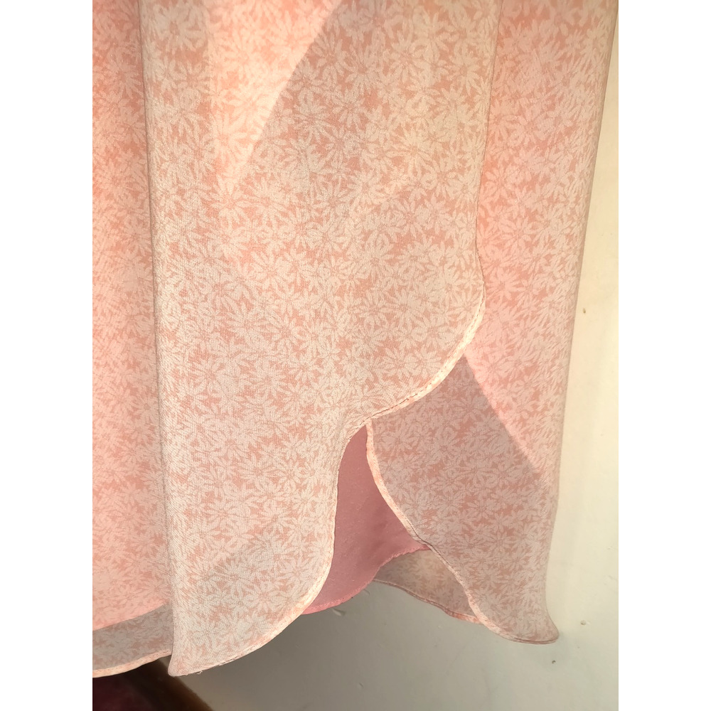 Lauren Conrad Maxi Dress Womens 14 Peach Floral Feminine Romantic Asymmetrical - Picture 7 of 16